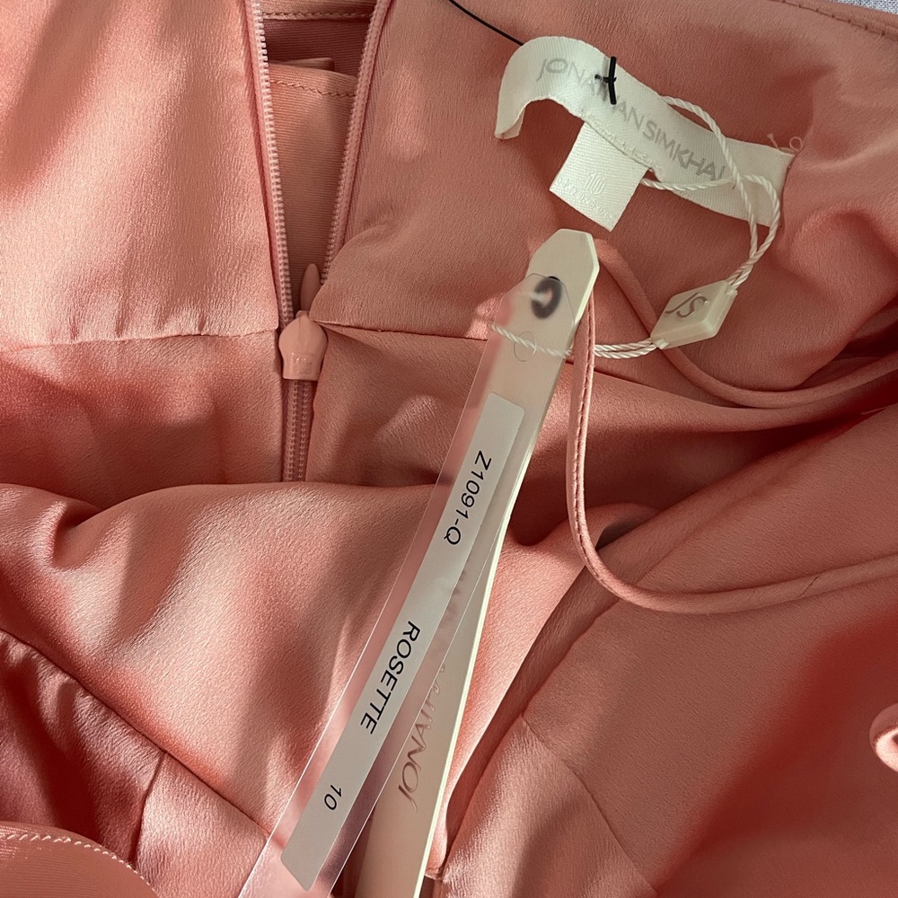Jonathan Simkhai Rosette Pink Satin Dress - Picture 2 of 3